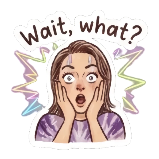 Girl looking shocked with hands on cheeks Doodle Girl Daily Expressions sticker for expressive chats and social replies.